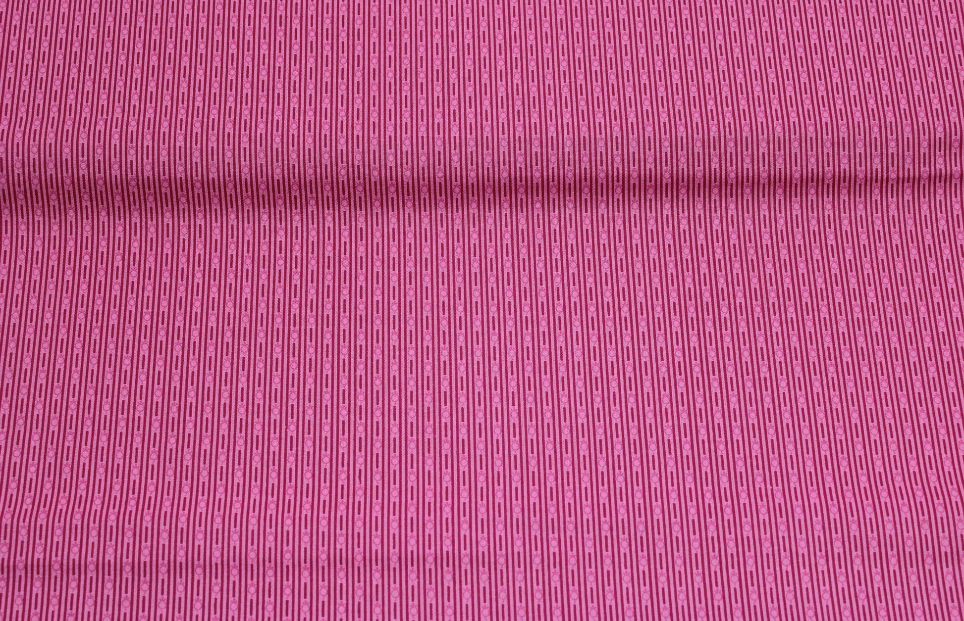 dot and lines pink cotton fabric