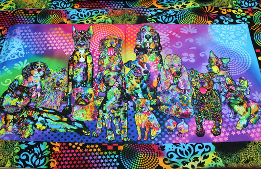 Technicolour pop art dog panel