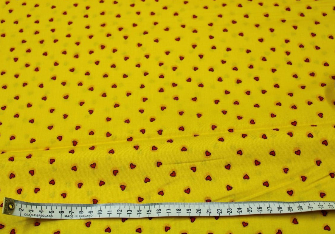 red hearts on yellow