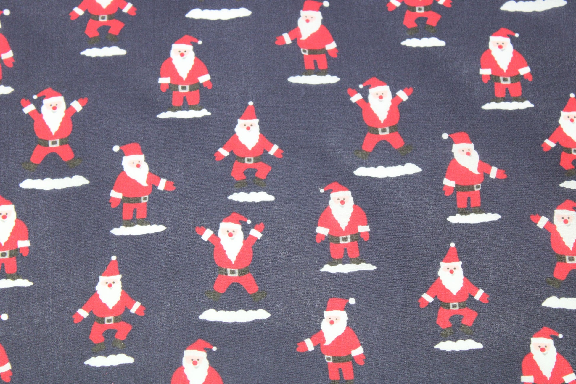 Father Christmas on navy background fabric