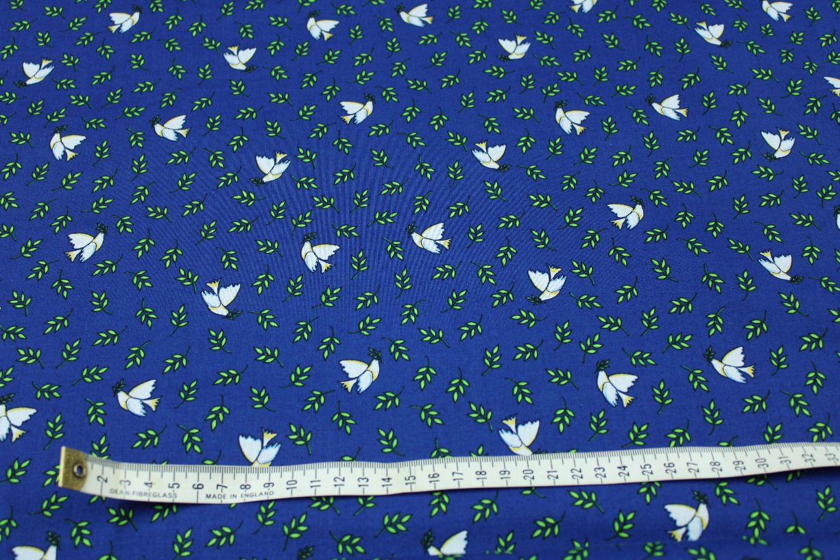 doves with twig children's fabric