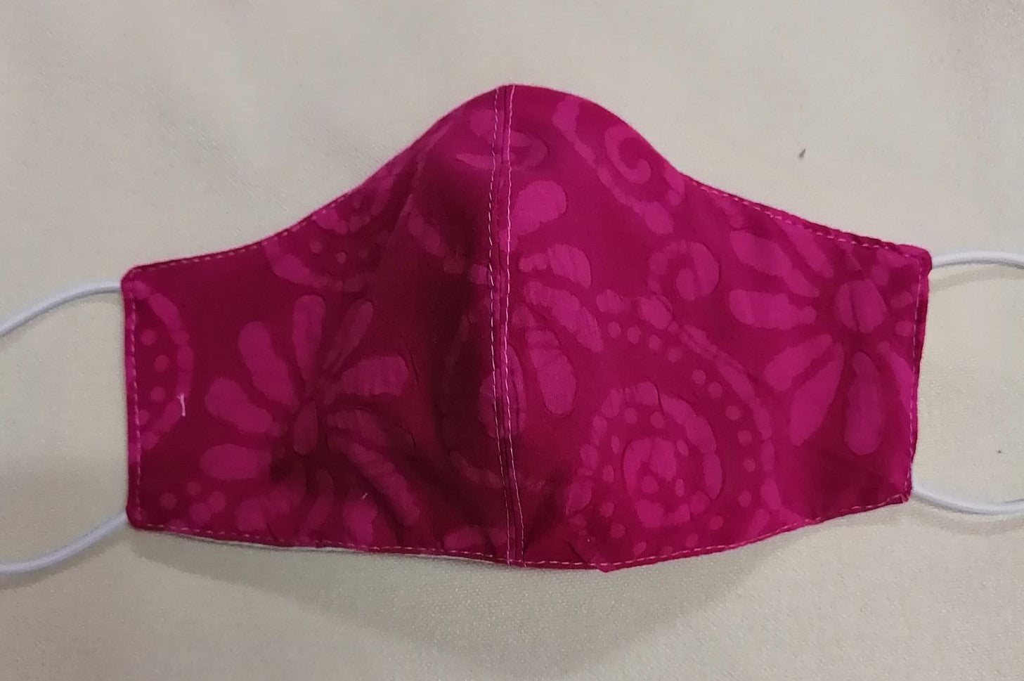 shaped facemask in hot pink cotton fabric