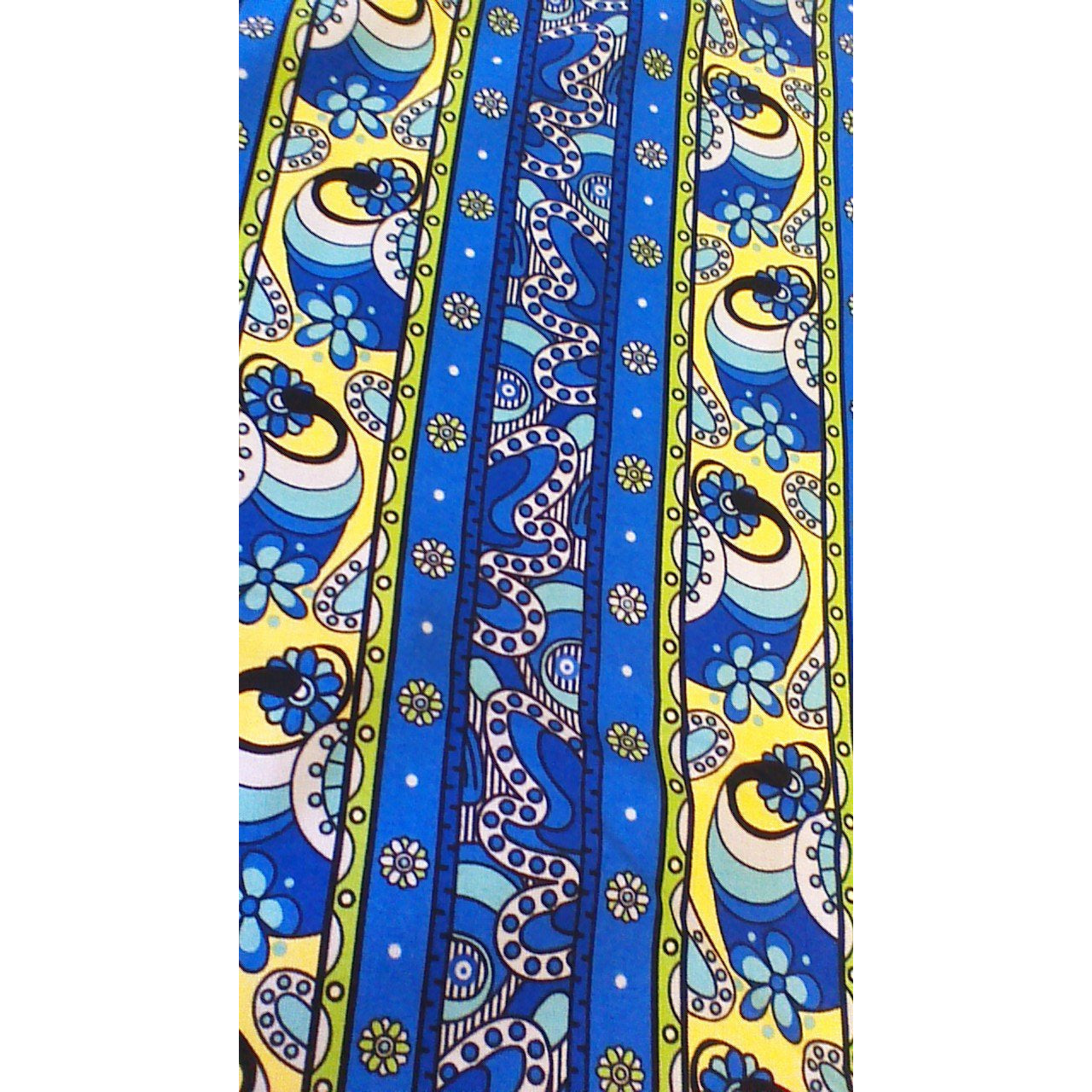 royal blue with yellow cotton fabric - MadOnSewing